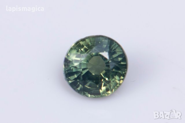 Синьо-зелен сапфир 0.33ct 3.5mm кръгла шлифовка нагряван #1