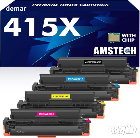 415X 415A Съвместима за HP 415X тонер касети с чип, за Color Laserjet Pro MFP M479 и M454, 4 броя