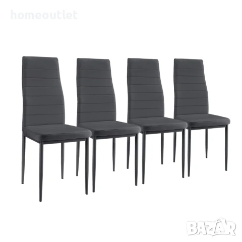 Трапезни столове с дамаска от PU кожа, к-кт от 4 бр. PEGASUS C-LLM-G0804G