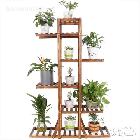 ПРОМОЦИЯ Цветарник от естествена борова дървесина на 6 нива UNHO XJJ788