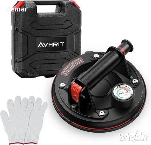Avhrit 20 см вакуумна вендуза, повдигач за стъкло, 220 кг товароподемност