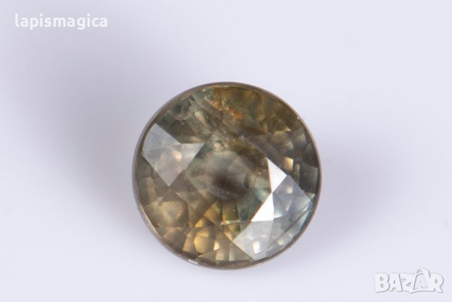 Синьо-зелен сапфир 0.46ct 3.8mm кръгла шлифовка нагряван №5