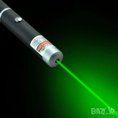 Зелен лазер в кутия с 5 приставки – мощен Green Laser Pointer