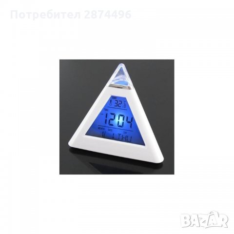 0215 LED будилник и метеостанция светещ в 7 цвята