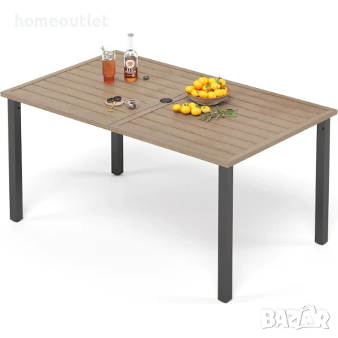 ПРОМОЦИЯ Правоъгълна градинска маса с масивна конструкция PHIVILLA E02GF155-N