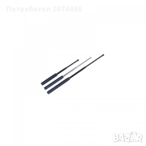 0207 Телескопична стоманена палка за самозащита - ЧЕРНА
