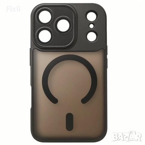 MagSafe калъф за iPhone 17 Pro / 17 Pro Max–опушен матов гръб, черна рамка →
		Обява 52098264