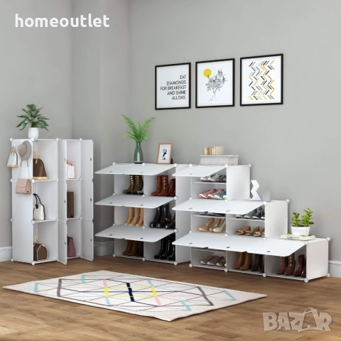ПРОМОЦИЯ Комбиниран шкаф за съхранение / шкаф за обувки  / органайзер, 6 модула HOMIDEC X001CPUXCF