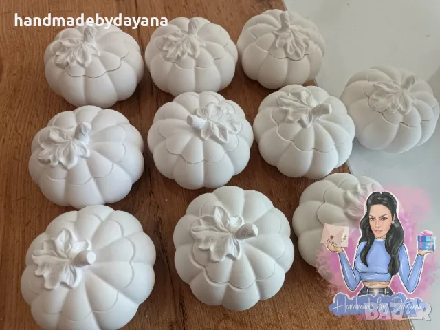 Отливки на кашпи във формата на тиква - есенна декорация