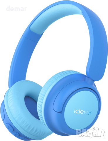 Безжични детски слушалки с микрофон iClever BTH22 Bluetooth 5.4, 74/85 dBA, сини