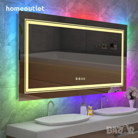 ПРОМОЦИЯ Стенно огледало с LED осветление и правоъгълна форма LUVODI KC-JJ1821-EU