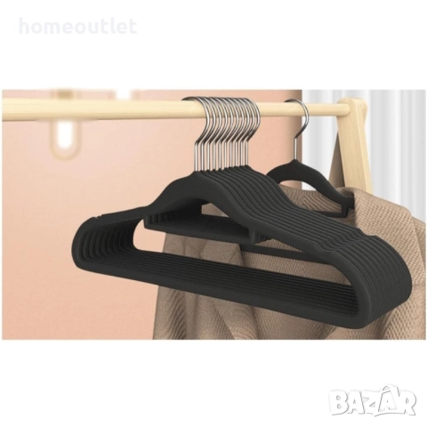 ПРОМОЦИЯ Кадифени закачалки с лента за аксесоари (к-кт от 54 бр.) X0016LGNTR