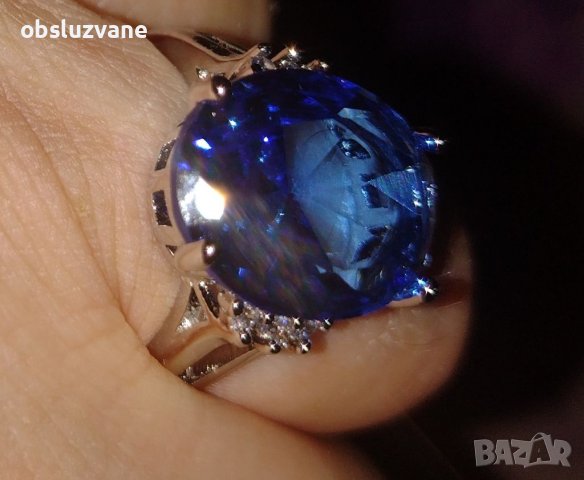 Луксозен пръстен с голям сапфир