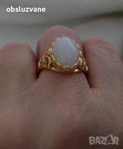 Пръстен "Винтидж" с бял изумруд