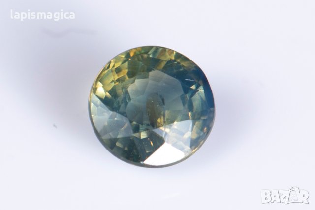 Синьо-зелен сапфир 0.39ct 3.9mm кръгла шлифовка нагряван #3