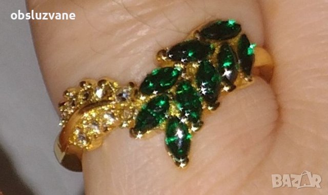 Елегантен пръстен с кристали и диаманти