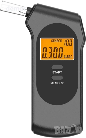 Powplur дрегер и преносим алкохолен тестер за лична и домашна употреба, LCD дисплей, 5 мундщука