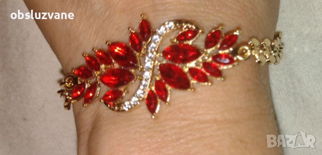 Лукс гривна в червено и бяло