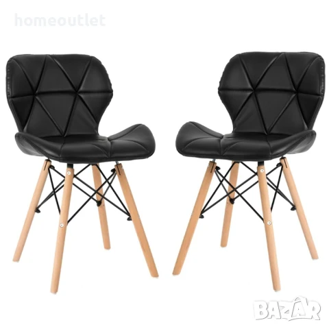 РАЗПРОДАЖБА Трапезни столове от кожа, к-т от 4бр