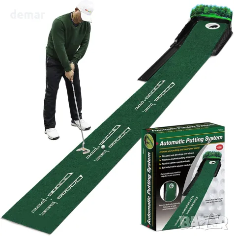 JIMITOP Putting Green Indoor - Постелка за голф с лещовидна 3D задна плоча, връщане на топката