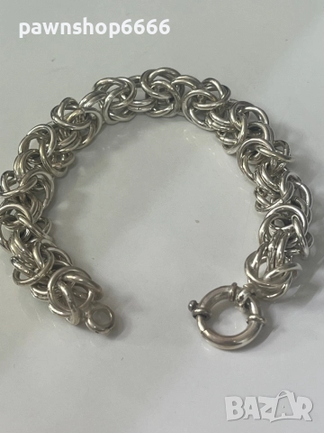 Сребърна гривна кралска плетка 925