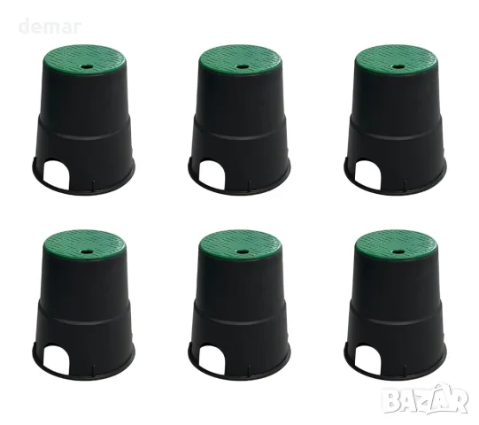 Natotela 6" кръгла вентилна кутия, 6 опаковки HDPE противоплъзгаща спринклерна клапанна кутия