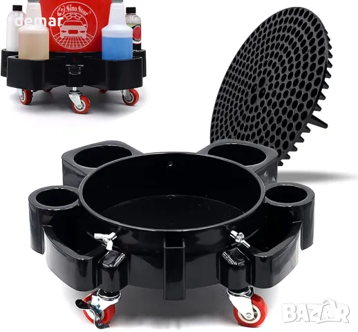 Bucket Dolly 22,7 литра тежкотоварна подвижна количка с 5 подвижни въртящи се колелца