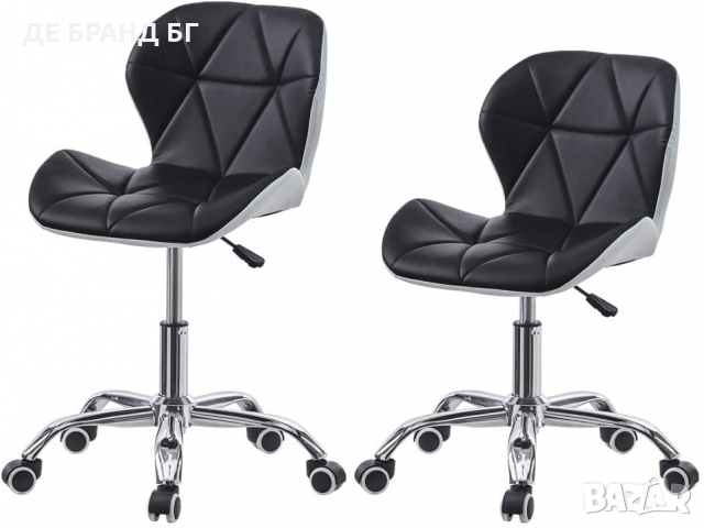 Мобилен стол за бюро/офис стол с дамаска от PU кожа  C-KFC003BLWH-S