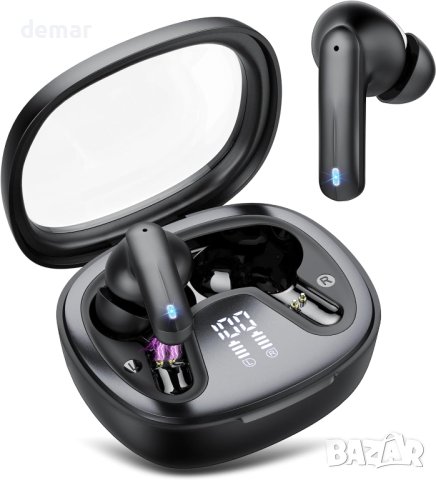 Безжични слушалки, Bluetooth 5.3 слушалки в ухото, 36 часа, черни