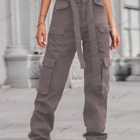 Модни дамски карго панталони с много джобове, 4цвята - 023, снимка 12 - Панталони - 41776112