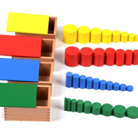 Промо! Монтесори дървени цветни цилиндри 40бр.в 4 кутии + 40бр. цилиндри с дръжки, снимка 3 - Образователни игри - 44595532