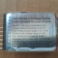 Li-Ion, LiPo battery voltage tester, buzzer - тестер на батерии 1S-8S, снимка 3 - Друга електроника - 36548310