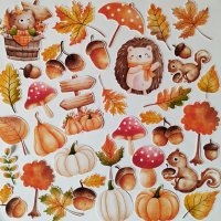 Изрязани елементи от картон Sweet autumn 36 бр - R045, снимка 1 - Други - 41620315