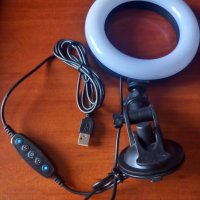 LED Ринг Лампа, захранване с USB, 26см, снимка 1 - Светкавици, студийно осветление - 44353292