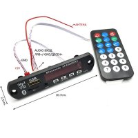 Кит аудио плеър, модул блутууд, FM, BLT, AUX, USB, SD, FM, 5VDC, снимка 1 - Други - 42372901