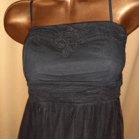 SPRIT M Черна рокля от тюл с релефна бродерия , снимка 5 - Рокли - 33925477