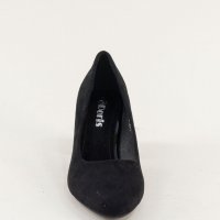 Черни официални обувки със среден ток, велур, снимка 2 - Дамски обувки на ток - 39924875