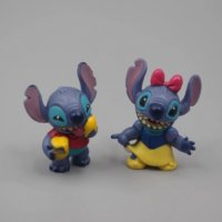 6 бр малки Лило и Стич Stitch фигурки пластмасови PVC за игра и украса торта топер играчки, снимка 2 - Фигурки - 35996364
