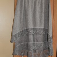Сет пола и блуза със шал, сиво - кафяво, снимка 5 - Поли - 41962585