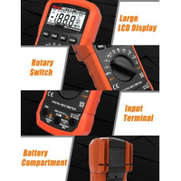 Мултицет Peakmeter, със зумер PK8233D+, VAC, VDC, AAC, ADC, OHM, Hz, F, NCV, снимка 2 - Други инструменти - 36122779