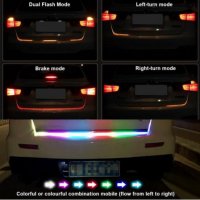 Многоцветна RGB Стоп LED светеща сигнална лента за багажник на кола мигачи стопове задни светлини, снимка 4 - Аксесоари и консумативи - 41403803