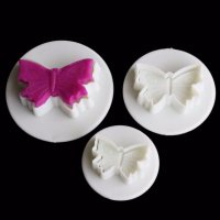 Пеперуди - комплект от 3 бр. релефни резци с бутало с 3 различни размера, снимка 3 - Форми - 44491354