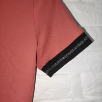 Дамска розова рипсена тениска с декорирана яка от ламе на GATE размер S цена 10 лв. + подарък шал, снимка 5 - Тениски - 42683713