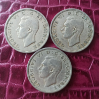 Три монети Половин Крона Великобритания, снимка 2 - Нумизматика и бонистика - 36180626
