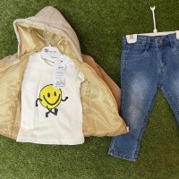 Детско яке с качулка,дънки и блуза, снимка 2 - Детски комплекти - 38711417
