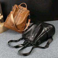 Дамска раница от висококачествена кожа с подарък малка чанта и портомоне , снимка 3 - Чанти - 42627719