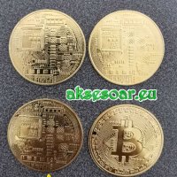 Колекционерска Позлатена биткойн монета сувенири за познавачи на Bit Coin криптовалутата метална физ, снимка 4 - Нумизматика и бонистика - 42191891