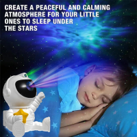  Astronaut Galaxy Звезден проектор за деца, 360°, нощна светлина с дистанционно, снимка 6 - Детски нощни лампи - 44619720