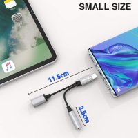 Moyago USB Type C към 3,5 мм адаптер за слушалки и зареждане, 2 в 1 AUX кабел, снимка 4 - Слушалки, hands-free - 42546738