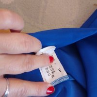 Синя ризка тип блузка, снимка 8 - Ризи - 42558890